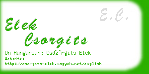 elek csorgits business card